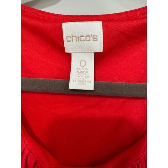 Chicos Maxi Dress Empire Waist Rayon Red Sleeveless - Size 0 Petite - Picture 5 of 10